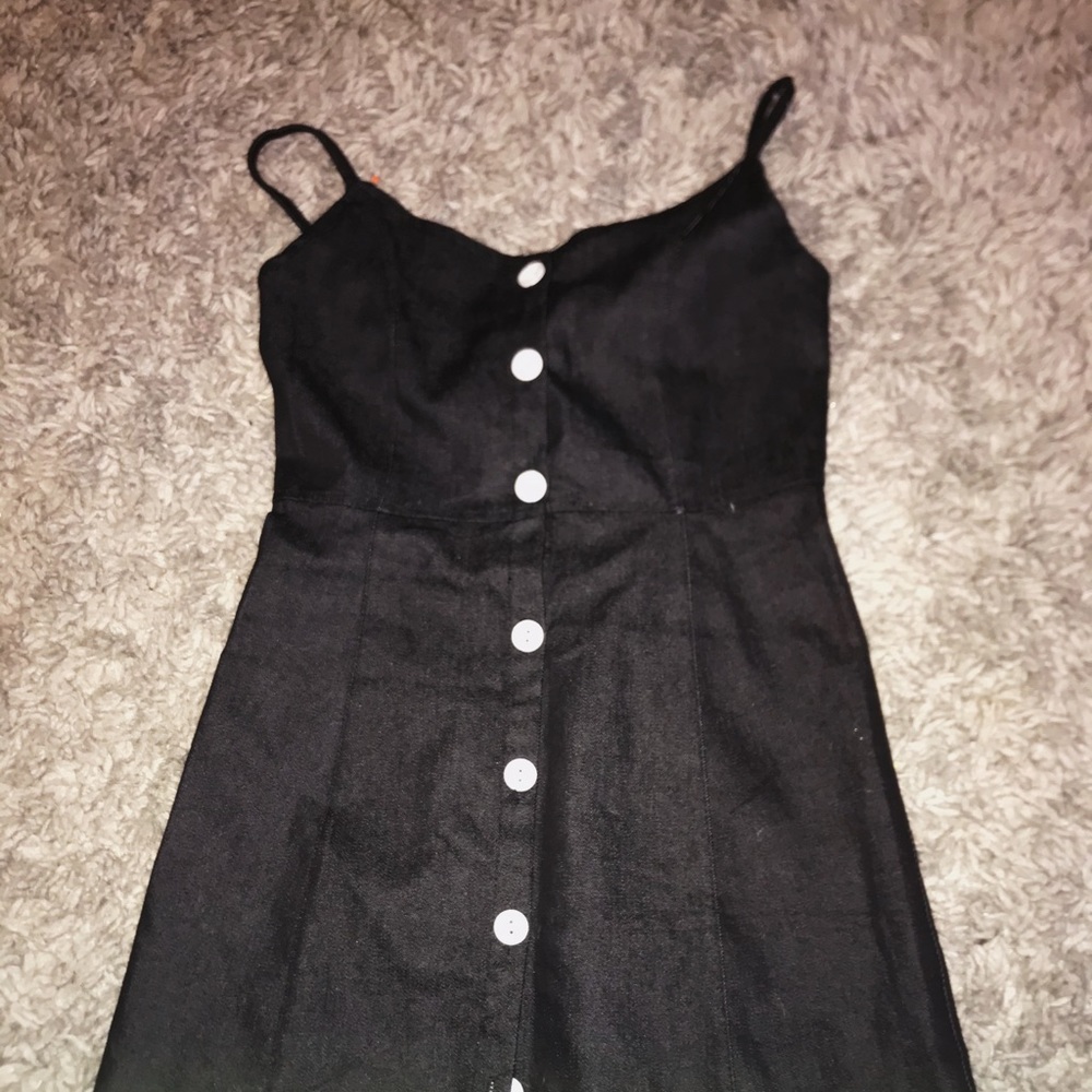 Black button up dress